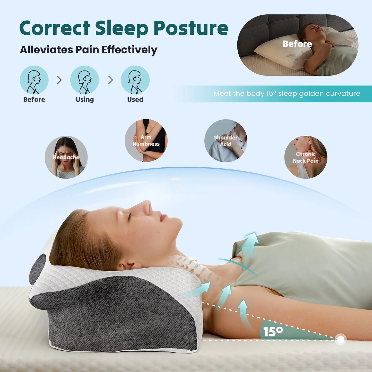 FlexiRest Cervical Memory Pillow