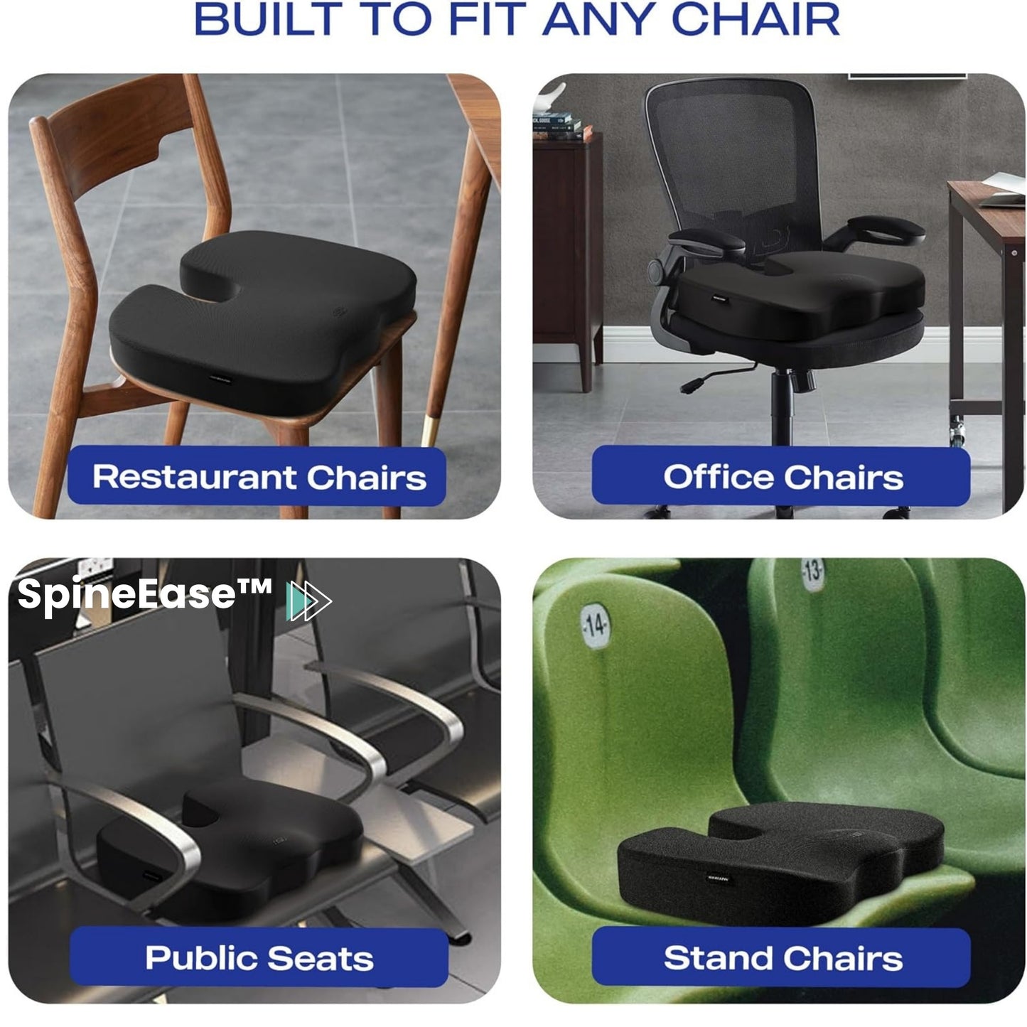 SpineEase™ Orthopedic Seat Cushion